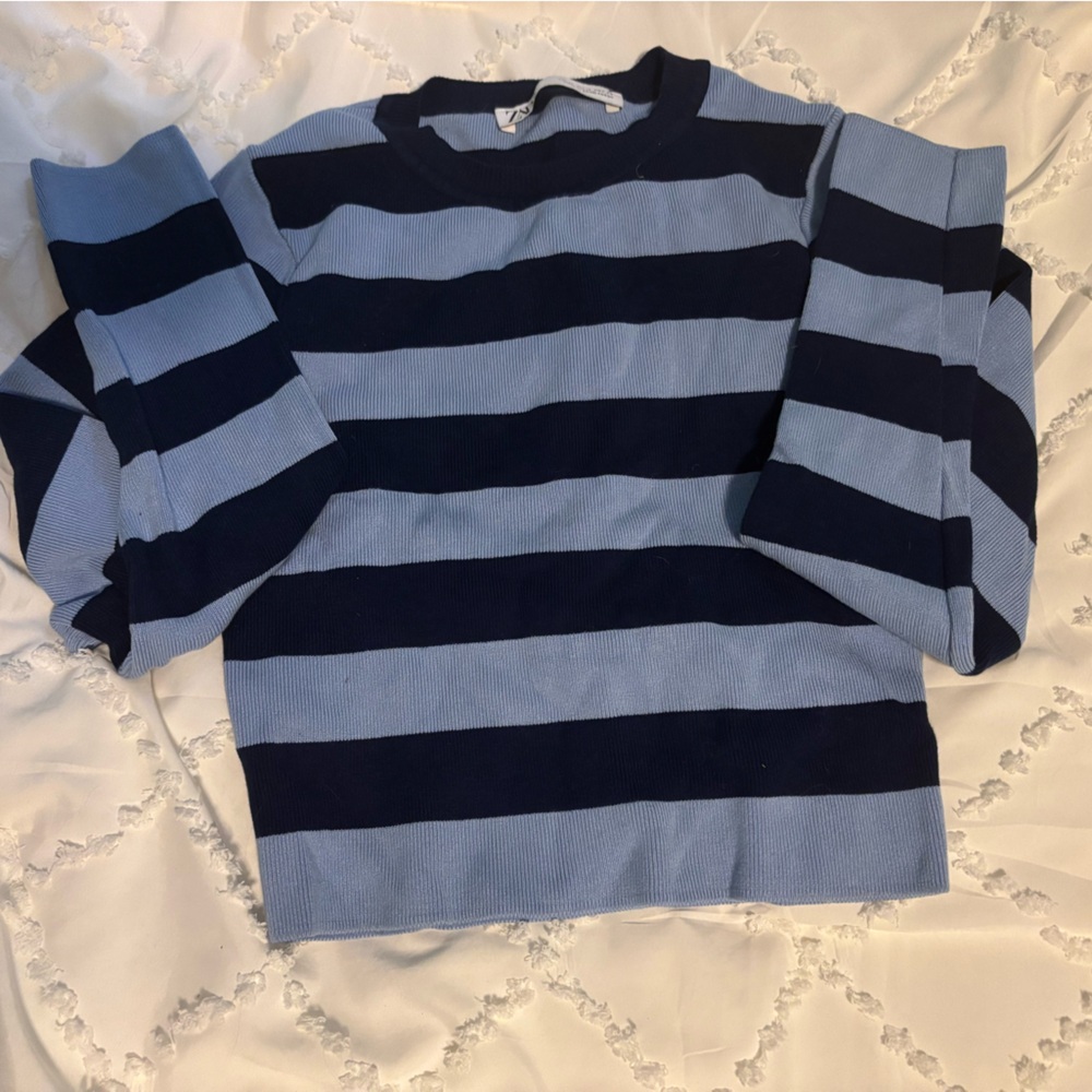 Striped Navy and Light Blue Long Sleeve